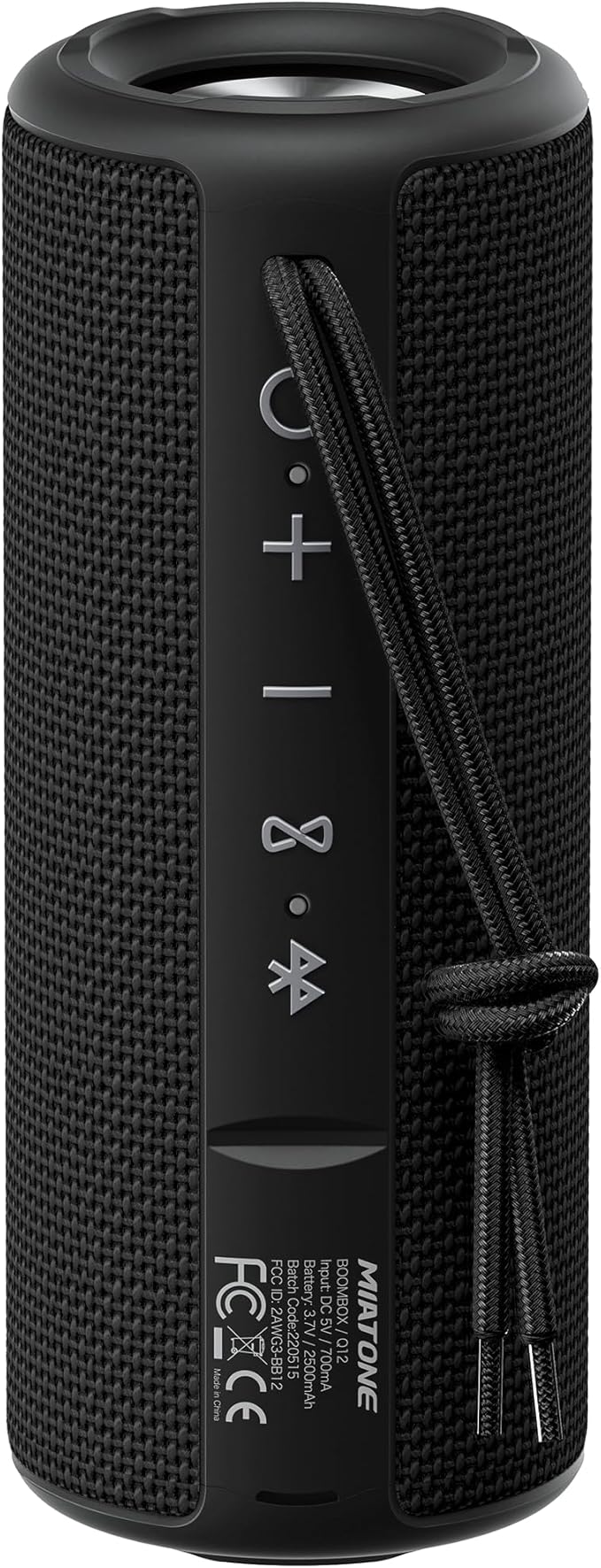 MIATONE Boombox Outdoor Portable Bluetooth Speaker Waterproof Wireless Speakers - Black
