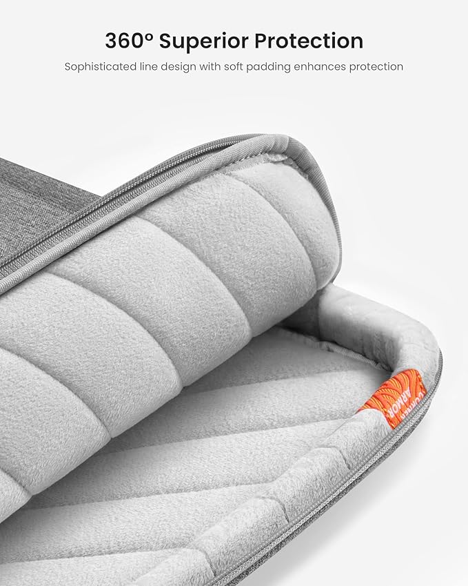 tomtoc 360 Protective Laptop Carrying Case compatible with 14-inch MacBook Pro M4/M3/M2/M1 Pro/Max 2024-2021, 12.9-13 Inch iPad Pro/Air, Water-Resistant MacBook Accessory Bag Sleeve