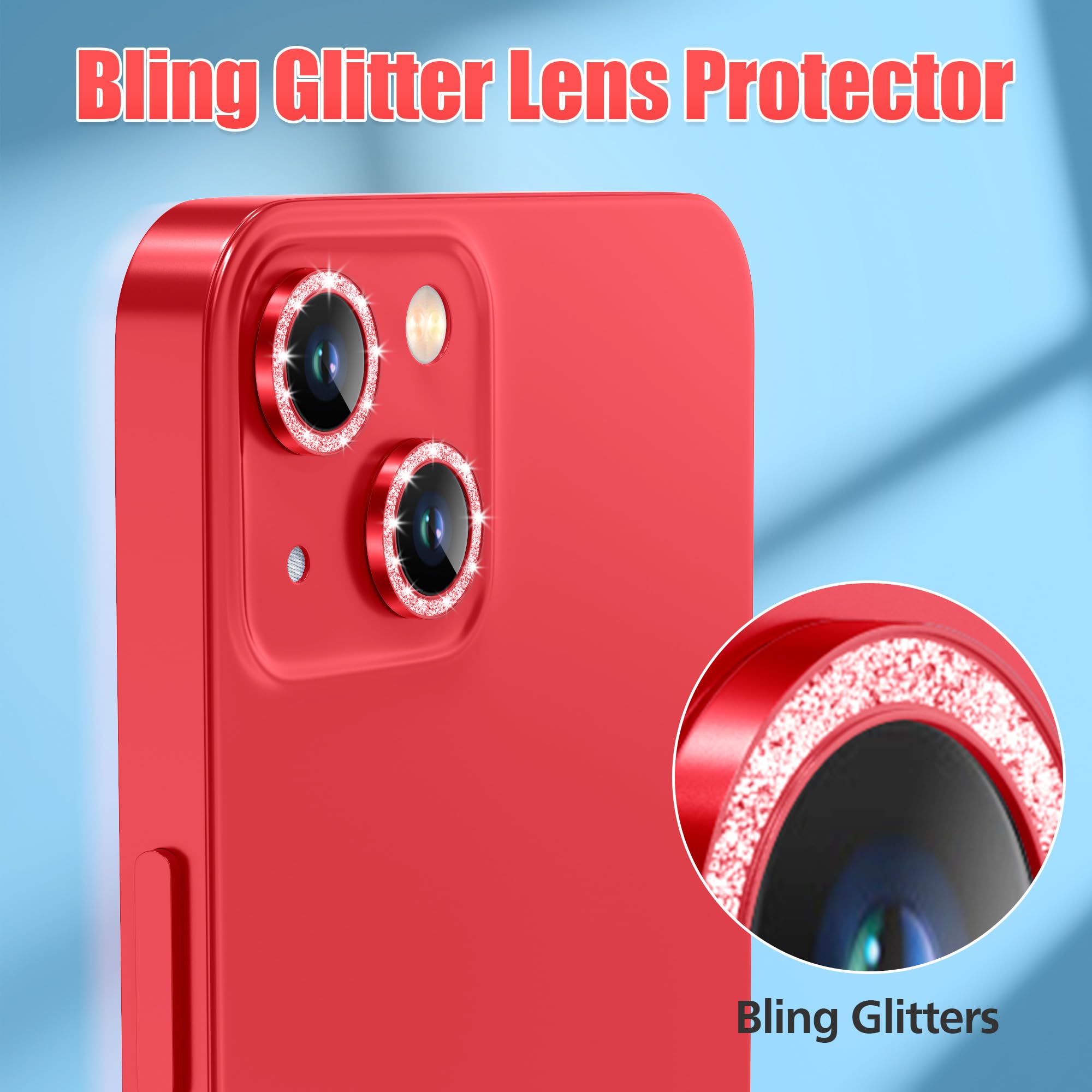 AGVEE 3+3 6 Pack for iPhone 13 & Mini Camera Lens Protector Cover
