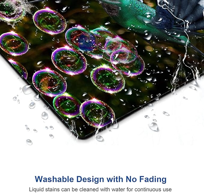 Hokafenle Hummingbird Mouse Mat - Square Waterproof Non-Slip Rubber Base Mouse Pad for Office & Home Laptop