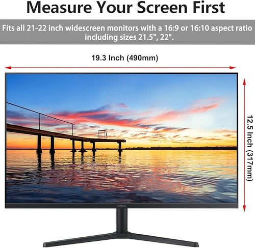 2 Pack Computer Privacy Screen Shield Compatible for 21.5/22 Inch 16:9 Widescreen Desktop Monitor - Anti Glare & Blue Light Filter - Hanging Design for Easy On/Off