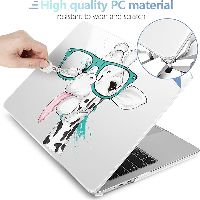 MEEgoodo for M5/M4/M3/M2 MacBook Air 15 inch Case 2026 2025 2024 2023, Case Fit Model (A3448/A3241/A3114/A2941) for MacBook Air 15.3 inch, Funny Giraffe