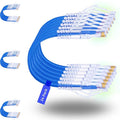 Rapink Patch Cables Cat6/ Cat6a 3ft (24 Pack) Slim, Cat6a Ethernet Patch Cable 10G Support, Snagless Cat 6 Patch Cable for Patch Panel to Switch, Flexiable Cat6 Ethernet Cable Blue