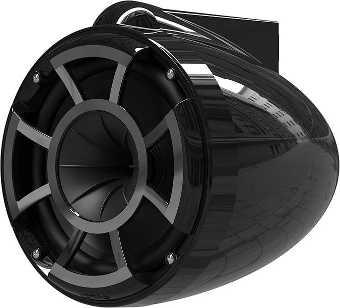 wet sounds Rev 8 Black V2 Revolution Series 8" Black Tower Speakers w/Fixed Clamp Mini