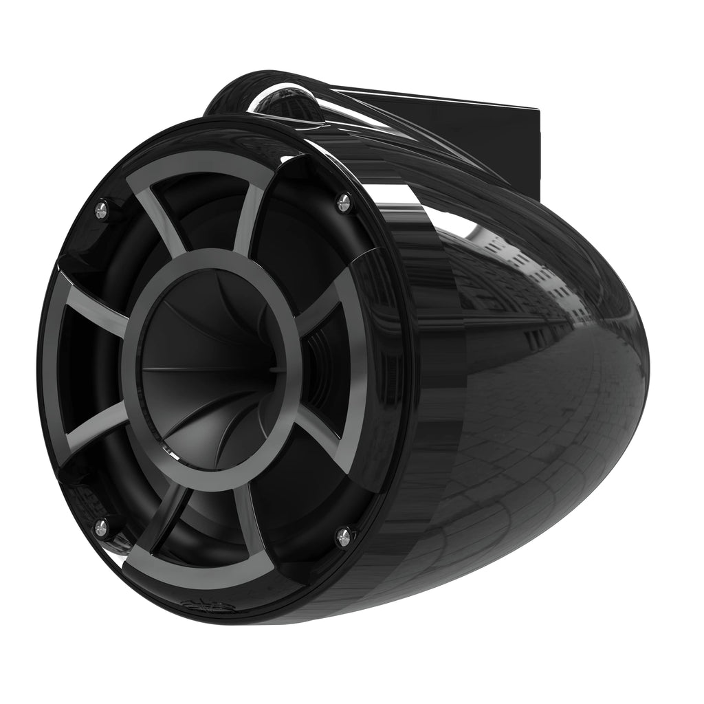 wet sounds Rev 8 Black V2 Revolution Series 8" Black Tower Speakers w/Swivel Clamp Base Mount