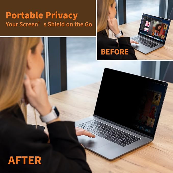 Removable Privacy Screen for MacBook Air 15 Inch (2023-2025, M2, M3, M4), Reduce Eye Strain Laptop Privacy Filter Shield and Protector for Mac 15.3'' (Model A2941 A3114 A3241)