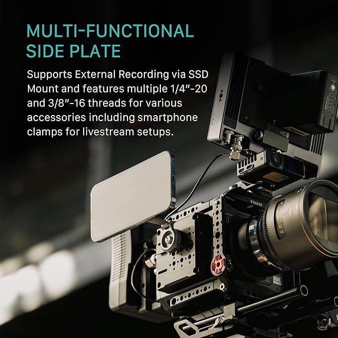 Tilta Camera Cage Base Kit Compatible with Blackmagic Pyxis 6K/ Pyxis 12K| Includes Full Cage, Top Handle, Side Handle, Side Plate, Bottom Plate & Mini Tool | ES-T21-A