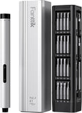 Fanttik E1 Max Electric Screwdriver, Mini Precision Screwdriver Set, 50 Magnetic Bits, Magnetic Storage, 5/32‘’Hex, Repair Tool Kit for Electronics Phone Camera Laptop Watch (Silver)