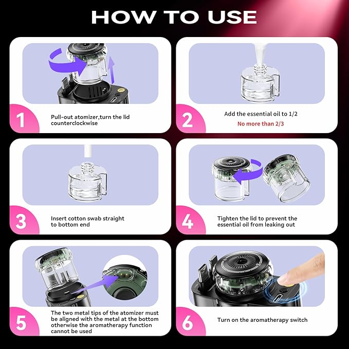 Retractable Car Charger with Aromatherapy and Starlight, 5 in 1 USB C Car Charger Adapter, 69W Fast Charging Cars Phone Chargers, Cars Air Freshener Compatible with iPhone 16 15 14 13 12 and Android