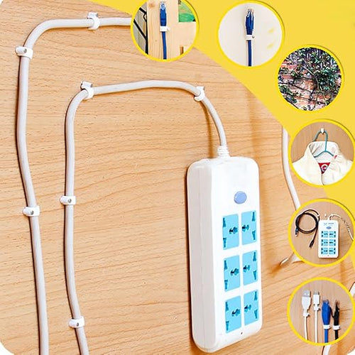 200 Pcs Cable Clips Nail in, Cord Clips Ethernet Cables, 7mm White