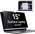 Privacy Screen for 15 Inch Surface Laptop 6/5/4/3/2/1, MagicSuction™ Removable Anti Spy Black Protector, Glare Blue Light Filter for Microsoft Laptop Computer Monitor