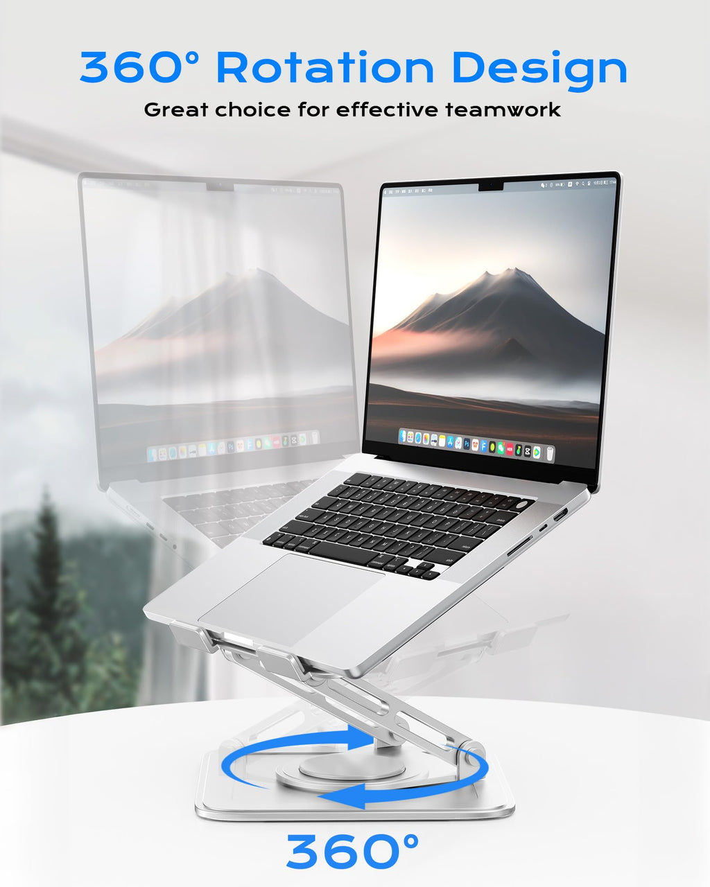 LOXP Adjustable Laptop Stand, Computer Stand with 360 Rotating Base