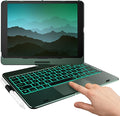 typecase Touch iPad 9th Generation Case with Keyboard (10.2", 2021), Multi-Touch Trackpad, 10 Color Backlight, 360° Rotatable, Thin & Light for iPad 8th Gen, 7th Gen, Air 3, Pro 10.5 (Midnight Green)