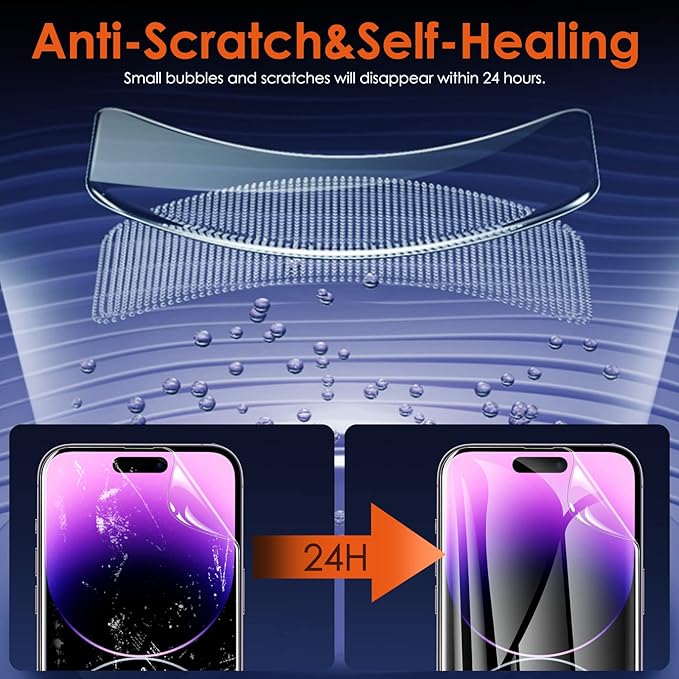[3 Pack] Hydrogel Film Screen Protector for iPhone 14 Pro Max/iPhone 14 Plus (6.7 inch), Soft TPU Transparent Protective Screen Protector Film (Not Tempered Glass)