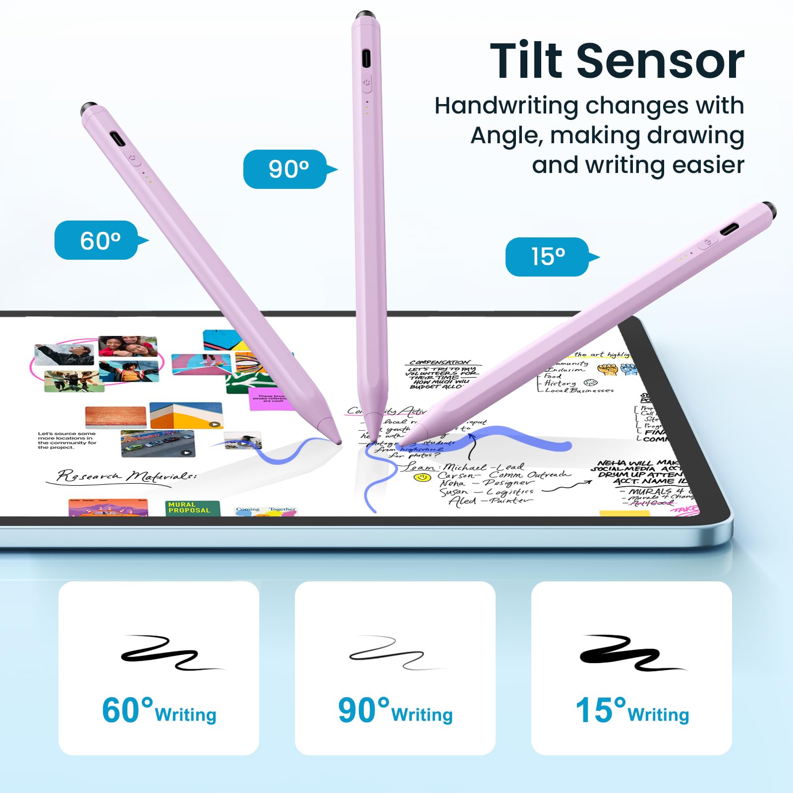 Hastraith Stylus Pen for iPad(2026-2018),13 mins Fast Charge Pencil with Tilt Sensitivity and Palm Rejection for iPad A16/10/9/8/7/6,Air 13"/11"/M3/M2/5/4/3,Pro 11"/13"/12.9"/M4/M2/M1,Mini 7/6/5,Lilac
