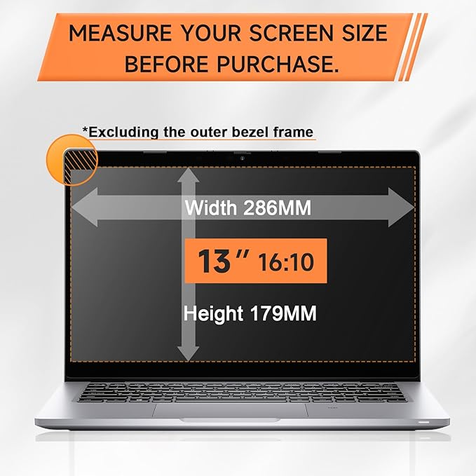 Nano Laptop Privacy Screen 13.3 Inch 16:10, No Glue Computer Monitor Privacy Shield, Matte Anti Glare Blue Light Filter Compatible with Lenovo Hp Dell Acer Asus Thinkpad Envy Xps
