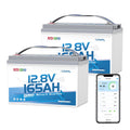 Redodo Group 31 Bluetooth LiFePO4 Battery 12V 165Ah, 2112Wh Max. Energy, 165A BMS with Low Temp Protection, Perfect for RV, Marine, Solar, Home Energy Storage (2 Pack)