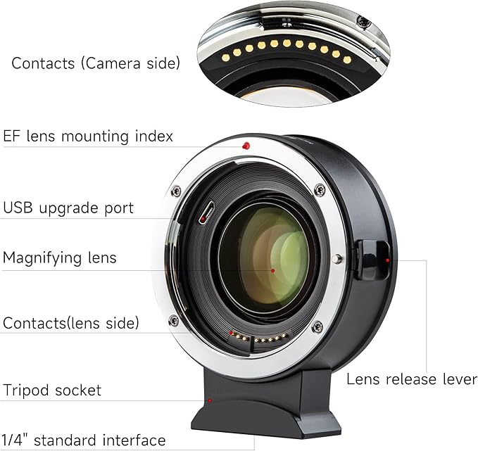 VILTROX EF-Z2 Auto Focus Lens Adapter 0.71x Reducer Speedbooster Lens Converter Compatible with Canon EF Mount Lens to Nikon Z Mount Mirrorless Cameras Z5 Z6 Z6II Z7 Z7II Z50 Zfc