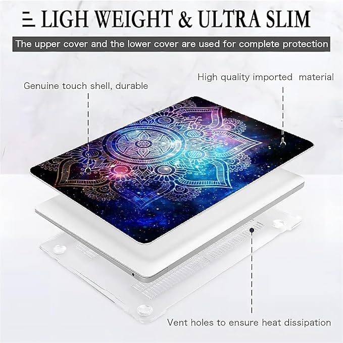 Compatible with MacBook Air 13.3 13.6 Inch Case 2022 2021 2020 2019 Plastic Hard Shell Case Cover,13.3 Air (A1932/A2179/A2337), Galaxy