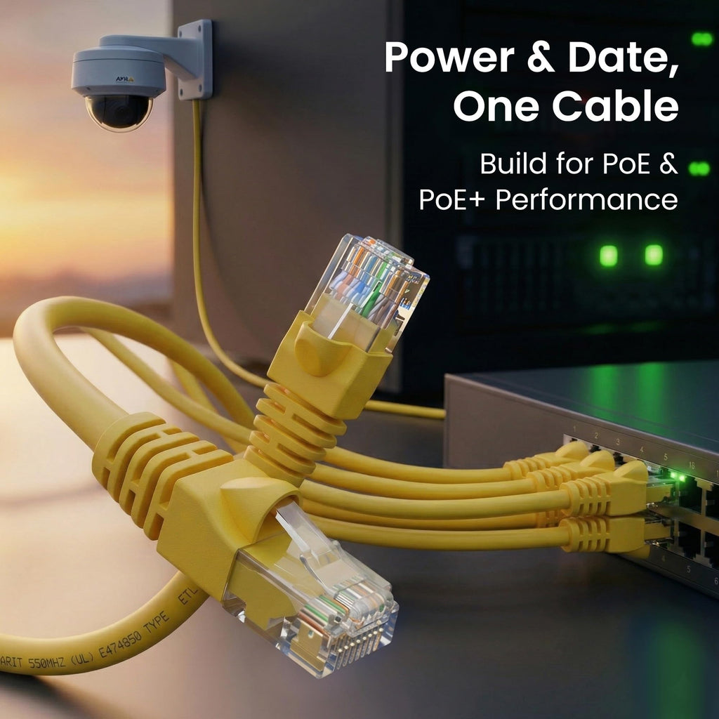 GEARit Ethernet Cable 50 ft Cat 6 High Speed Gaming Yellow (1 Pack) Cat6 Cables 50ft Yellow/Ethernet Cable, 10Gbps 550MHz 24AWG Pure Copper, Snagless, Gold Plated RJ45 for Router, Server, Router, PC