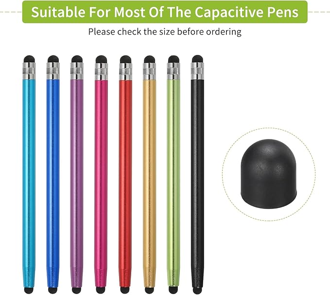 MECCANIXITY 40Pcs Replacement Stylus Pen Tips 9mm Conductive Capacitive Touch Screen Pens Tips Silicone Rubber, Black