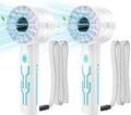 2PCS Portable High-Speed Mini Handheld Fan, USB Rechargeable Neck Personal Mini Fan(7000 Rpm High-Speed Motor, Lasts 4-16 Hours) 4-Speed Powerful Wind Fans For Summer Outdoor Traveling, Gifts For Kids