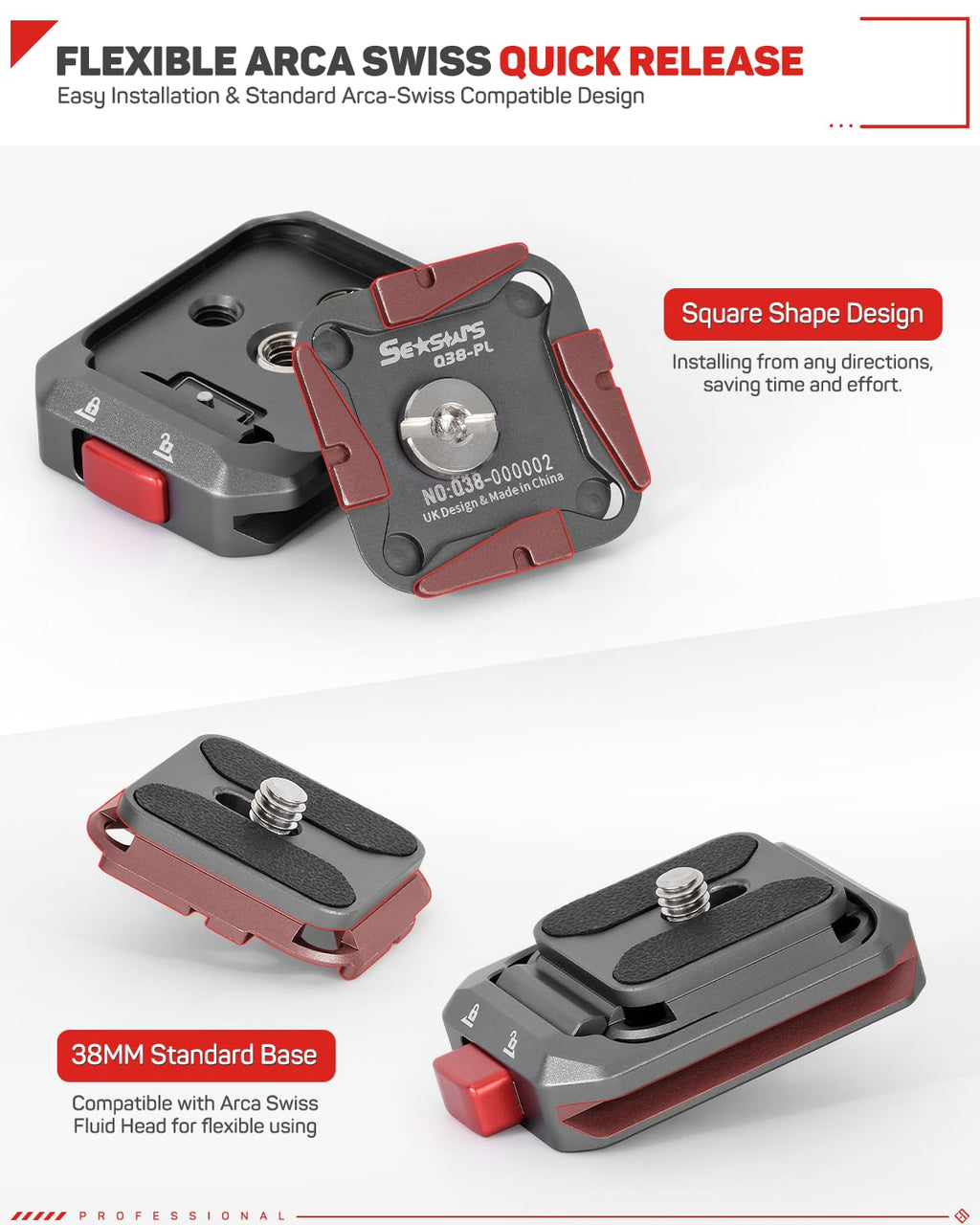 IFOOTAGE Q38 Quick Release Plate Camera Tripod Mount Adapter