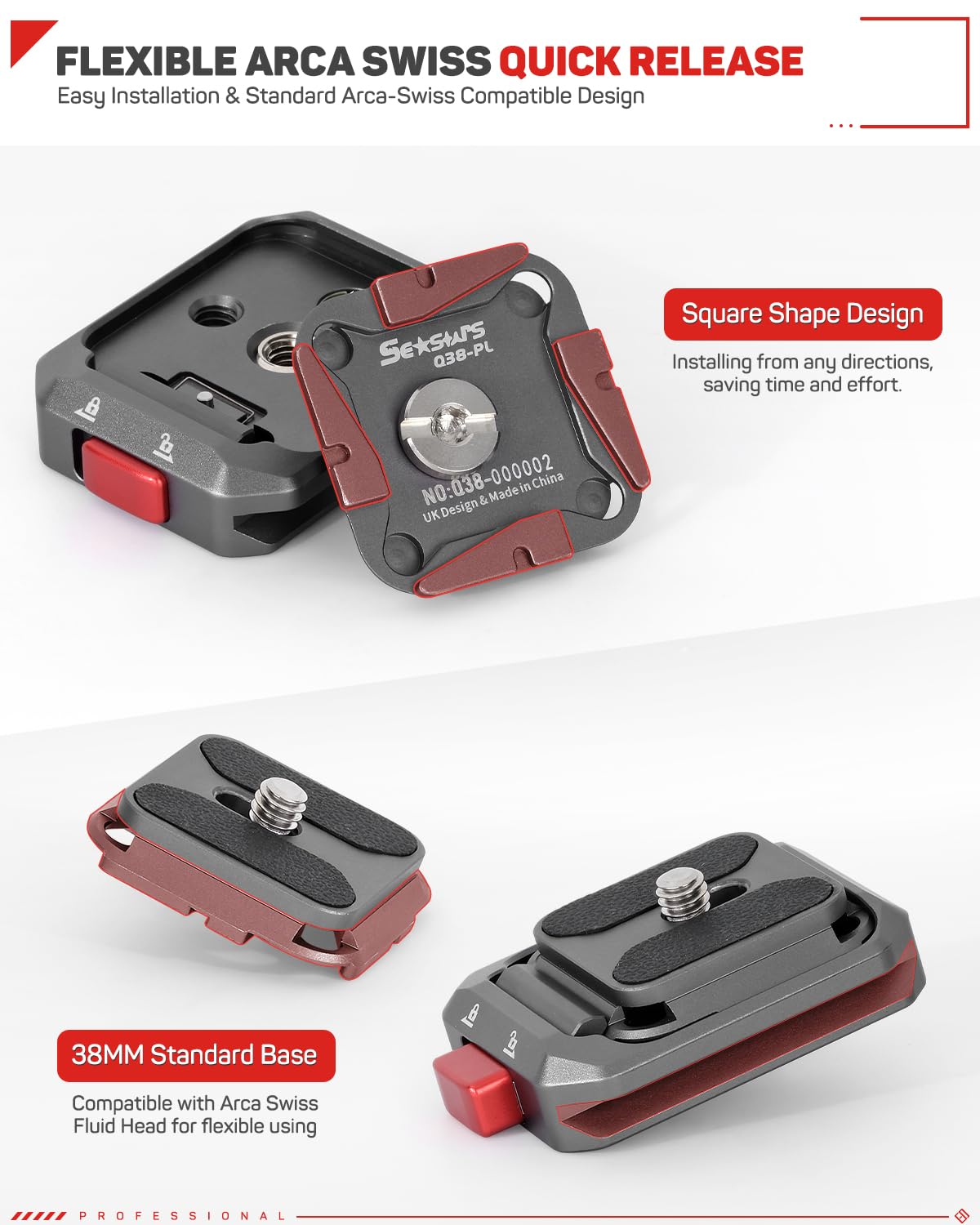 IFOOTAGE Q38 Quick Release Plate Camera Tripod Mount Adapter