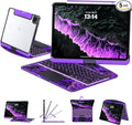 Transparent Case with Keyboard for 2024 iPad Pro 11-inch (M4),with 7-Color Backlit Wireless Keyboard, 360°Rotatable Protective Case Multi-Touch Trackpad,with Pencil Holder,with Shortcuts,Purple