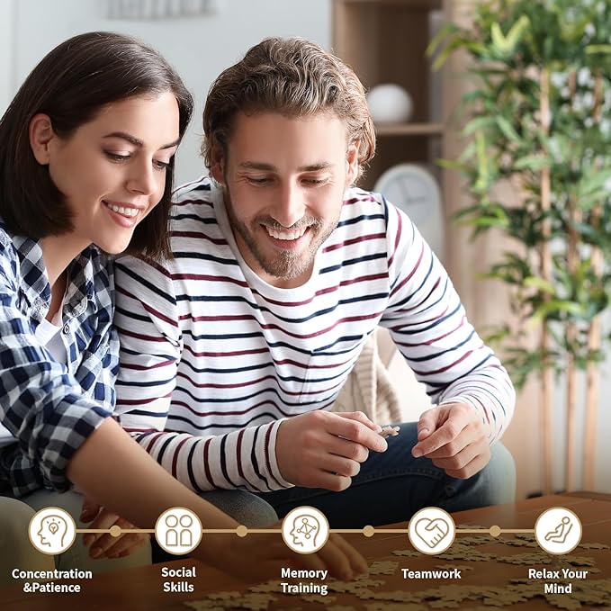 Custom Photo Puzzle – Personalized 500‑Piece Jigsaw Puzzle from Your Photos – Unique Custom Gift for Adults, Families, Weddings, Couples, Anniversaries, and Cartoons(500-horizontal)