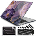 DONGKE Compatible with MacBook Pro 16 Inch Case (2026-2021 Release, M5 M4 M3 M2 M1 Pro/Max Chip), Plastic Hard Shell Cover with Keyboard Cover & Screen Protector for MacBook Pro 16", Marble & Flower