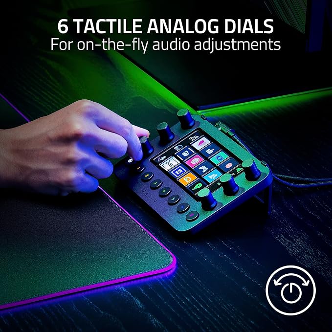 Razer Stream Controller: All-In-One Keypad for Streaming - 12 Haptic Switchblade Keys - 6 Tactile Analog Dials - 8 Programmable Buttons - Designed for PC & Mac Compatibility