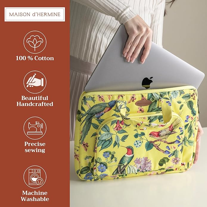 Maison d'Hermine Laptop bag with front pocket Stain and water repellent Cotton canvas