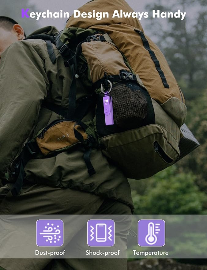 MOSDART 128GB Dual USB C Flash Drive, Speed Up to 150MB/S Type C 3.1 Thumb Drive with Keychain and LED Indicator, exFAT Memory Stick for iPhone 15 and 16, iPad, Android Phone, Tablet, Laptop, Purple