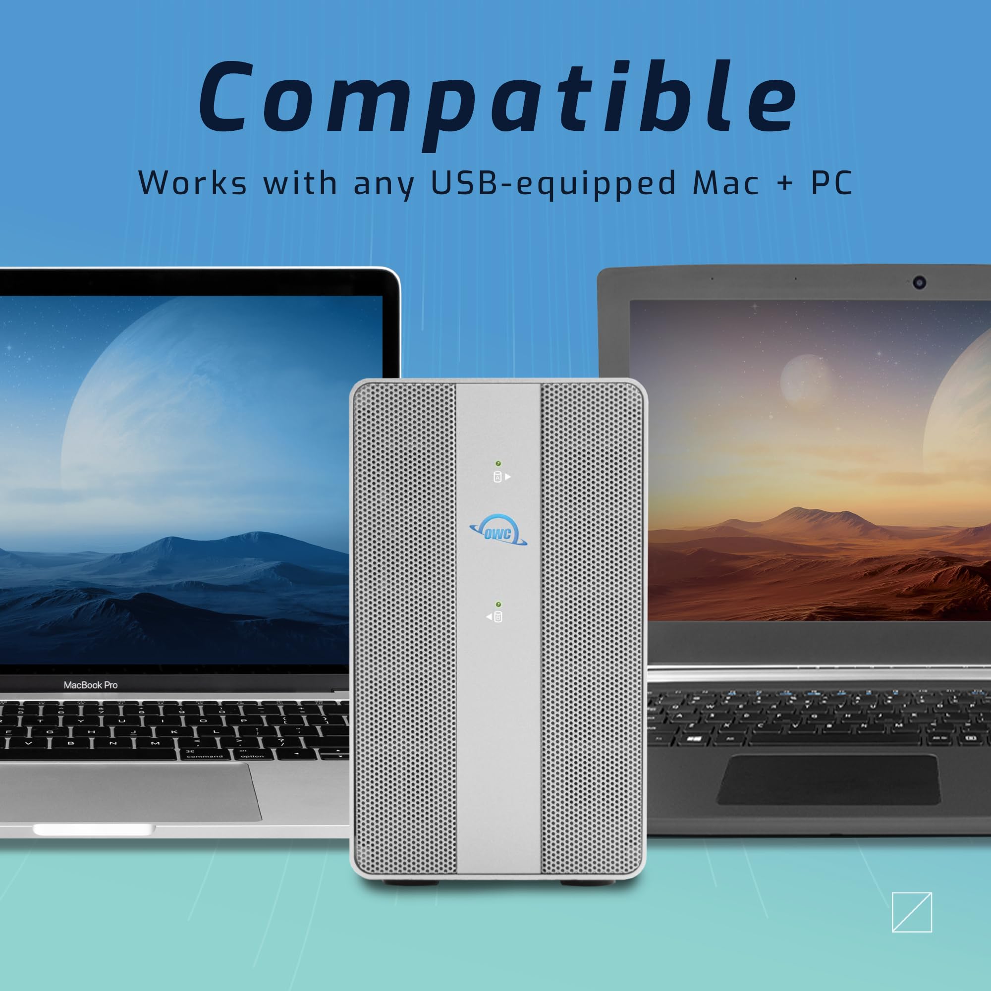 OWC Mercury Elite Pro Dual with 3-Port Hub 16TB RAID USB 10Gb/s Storage