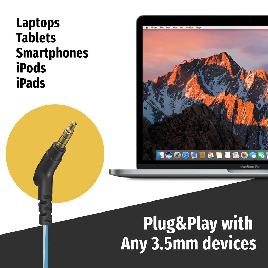 Symphonized Wired Earbuds 3.5mm Jack – Wooden Earphones with Mic & Volume Control, Plug In Ear Headphones Wire, Corded Ear Buds Wired Earbuds with Microphone for Computer, Laptop & Phone with Aux Cord