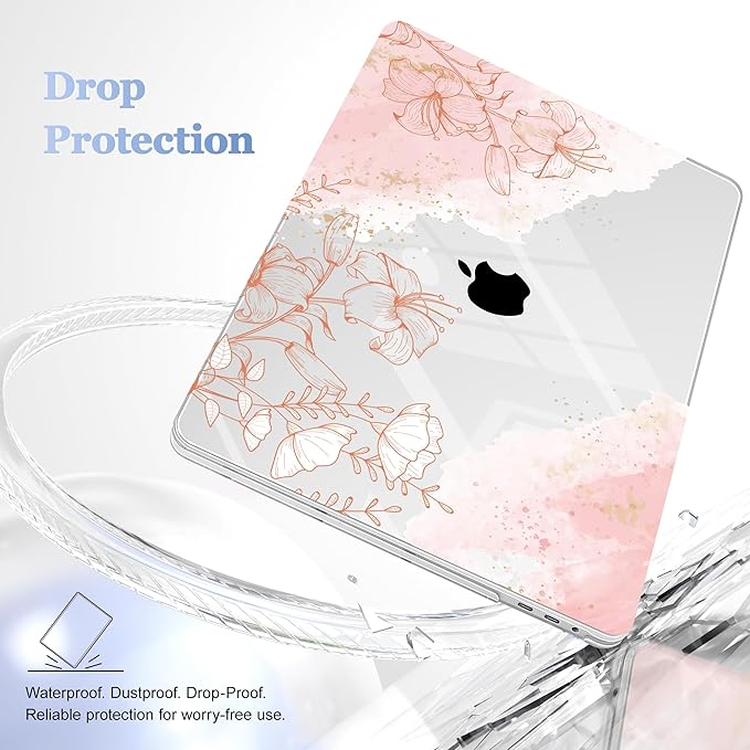 for MacBook Pro 16 inch Case 2019 2020 Release Model A2141, Plastic Hard Shell Cover with Keyboard Cover for MacBook Pro 16 inch with Touch Bar & Touch ID - Watercolor Floral