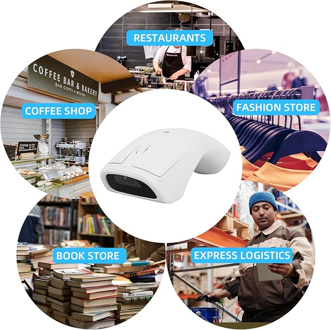 New Wireless Mouse Barcode Scanner, 2-in-1 Design 2D Handheld Barcode Scanner with Wireless Mouse Functions for POS System,Store,Supermarket, Warehouse.(Black)