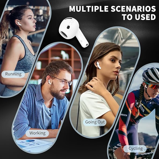 [5 Pairs] for AirPods 4 Ear Tips Covers Sport Anti Slip Anti Scratche Skin Soft Silicone Eartip AirPods 4 Gen Earbuds Accessories Compatible with Apple AirPods 4th Generation (White)