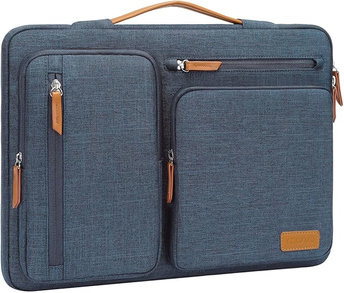 MOSISO 360 Protective Laptop Case 13 inch, 13 inch Laptop Sleeve Compatible with MacBook Air M4 M3 M2 M1 2025-2018/Pro M2 M1 2025-2016, Side Open Carrying Case with 4 Zipper Pockets&Handle, Haze Blue