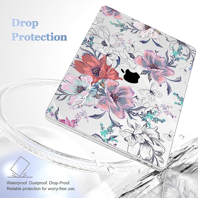 for MacBook Pro 16 inch Case 2019 2020 Release Model A2141, Plastic Hard Shell Cover with Keyboard Cover & Screen Protector for MacBook Pro 16 inch with Touch Bar & Touch ID, Floral C319