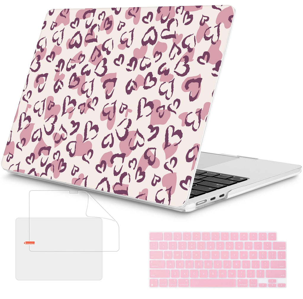 Mektron Case for 2026 MacBook Air 15 INCH M5 A3448 Compatible with M4 A3241 /M3 A3114 /M2 A2941 Printed Plastic Hard Shell Cover with 15.3" Liquid Retina Display Touch ID- Heart Art