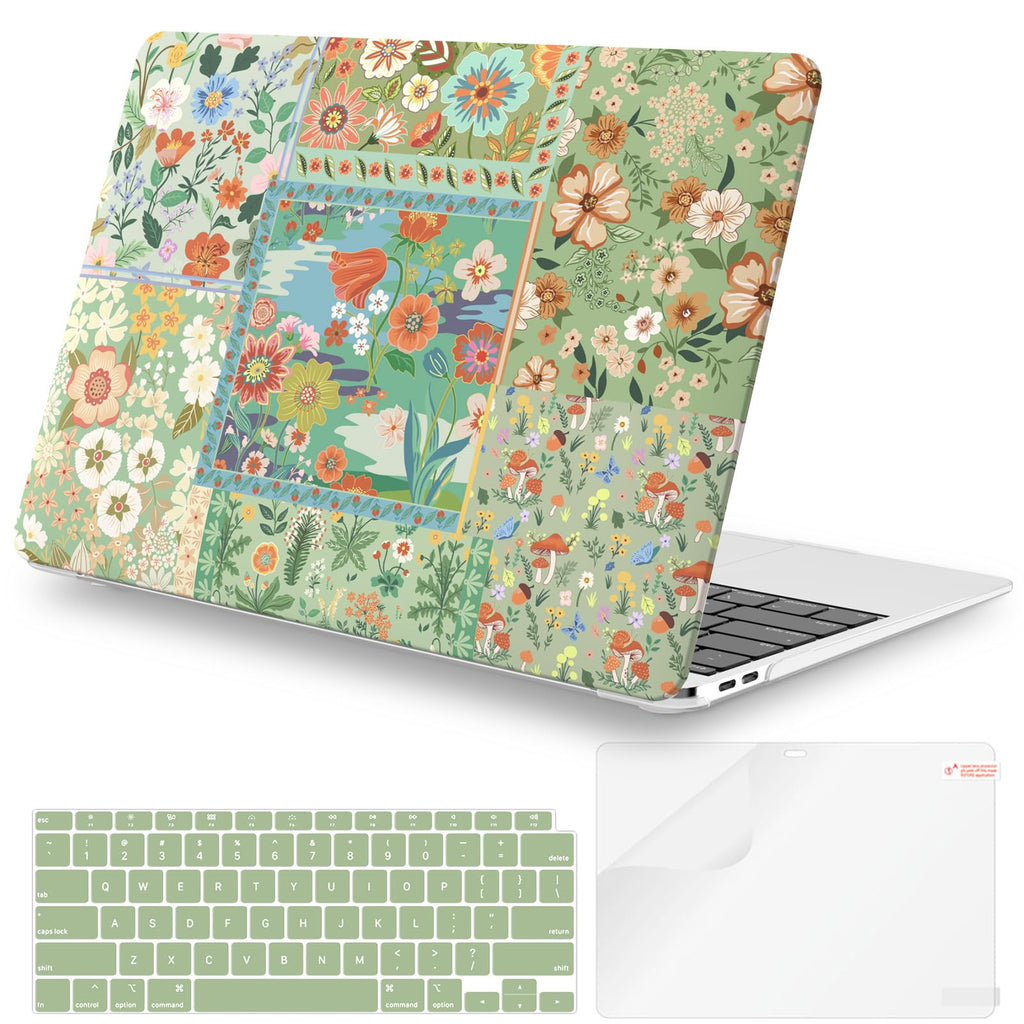 iCasso MacBook Air 13 Inch Case M1 2020 A2337 Elegant Floral White