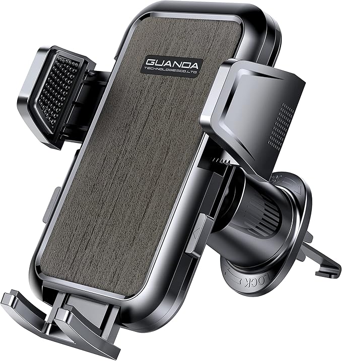 Car Phone Holder Mount for Air Vent, [Never Shake Hook Clip] 360° Adjustable Vent Clip, Compatible with Big Phones,Thick Cases, Phone Holders for Your Car–Fits iPhone, Samsung and Android