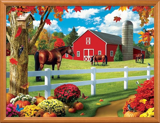 MasterPieces - 300 Piece Jigsaw Puzzle, Large EZ Grip Shapes, Rolling Pastures, Fun for Adults, Seniors, Family, Kids, Non-Glare Finish, 18"x24"