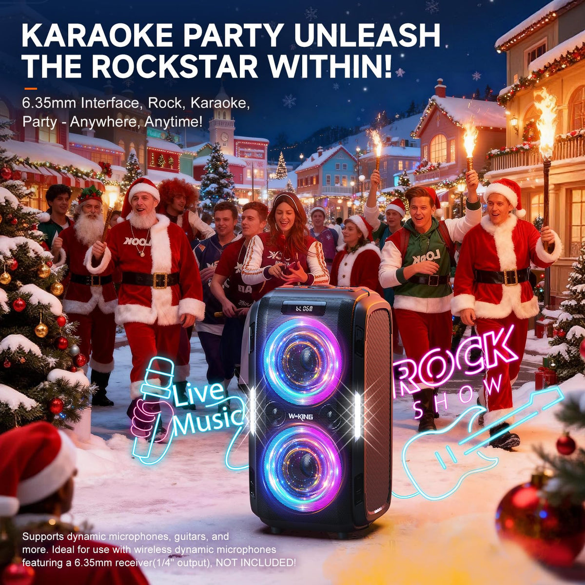W-KING 270W Max Party Portable Bluetooth Speaker Loudest Large Big Boom Box