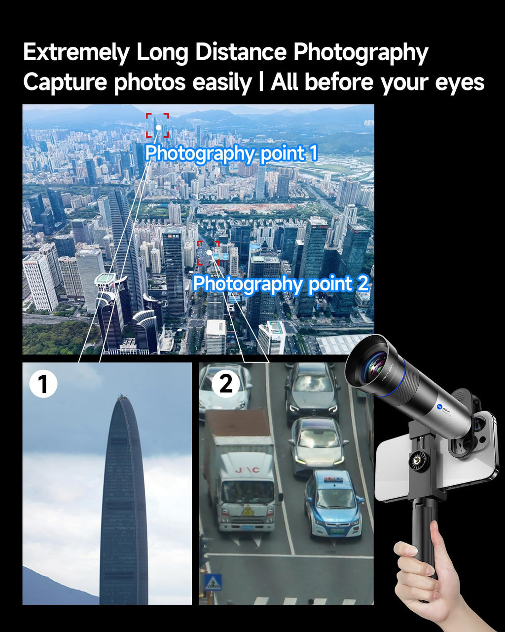 MARTVSEN Phone Camera 28X HD Telephoto Lens, Night Filming Artifact, Long Distance/Portraits/Macro Photography, for Most iPhone 16 15 14 13 12 11 Samsung Smartphone