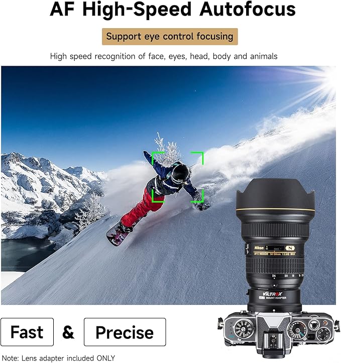 VILTROX NF-Z FTZ Lens Adapter Auto Focus Ring Mount Adapter Lens Converter Compatible for Nikon F Lens to Nikon Z Mount Camera Z5 Z50 Z6 Z6II Z7II Zfc, EXIF Transmission VR Lens Stabilization Support