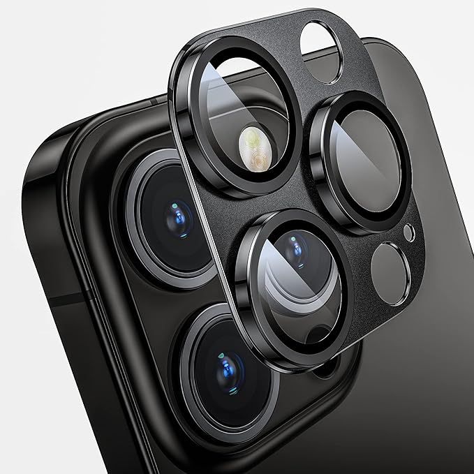 Mansoorr Camera Lens Protector for iPhone 14 Pro / iPhone 14 Pro Max, Alloy Metal Camera Cover with Tempered Glass Screen Protector Accessories,Case Friendly,Scratch Resistant,Easy to Install - Space
