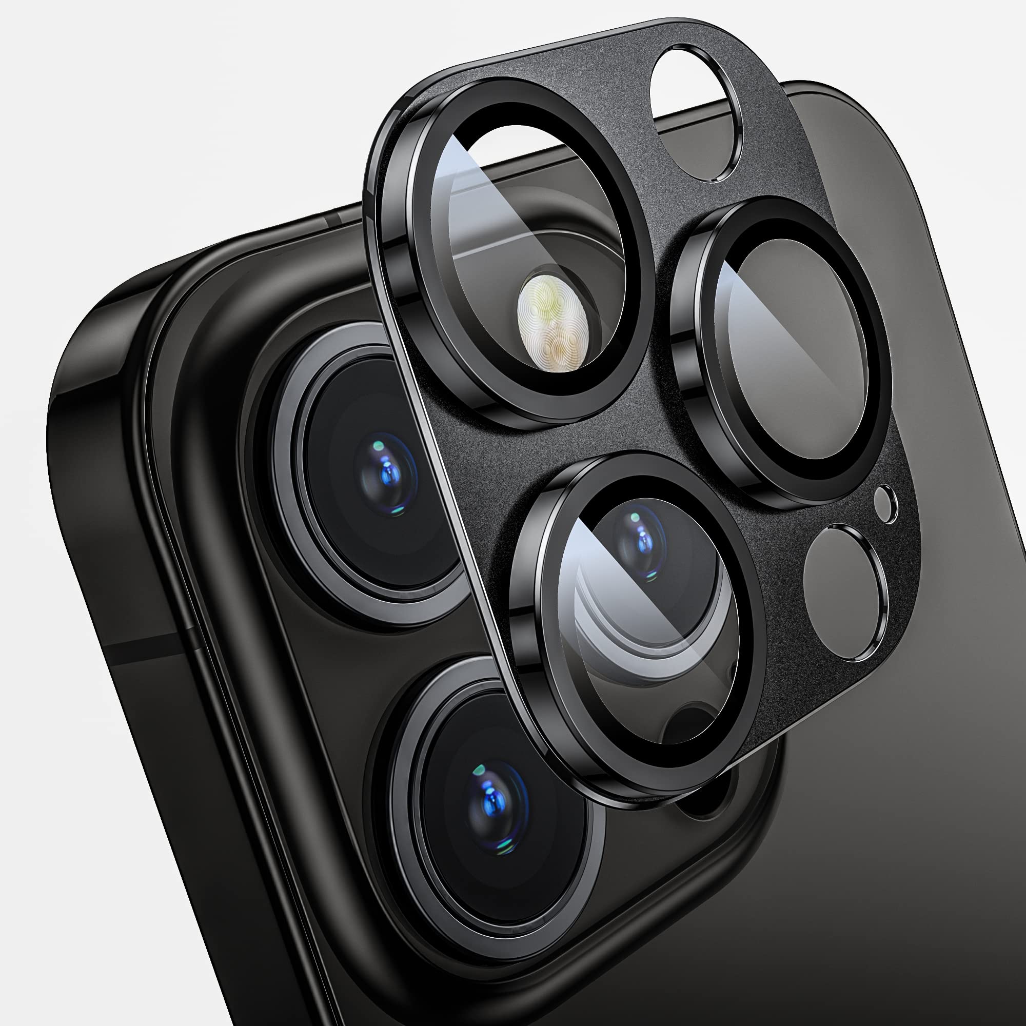 Mansoorr Camera Lens Protector for iPhone 14 Pro / iPhone 14 Pro Max, Alloy Metal Camera Cover with Tempered Glass Screen Protector Accessories,Case Friendly,Scratch Resistant,Easy to Install - Space